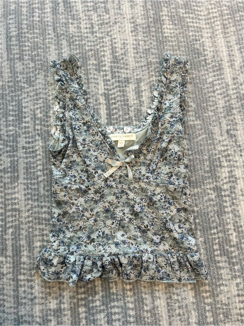 Green Ruffle Tank Top - Picture 2 of 4